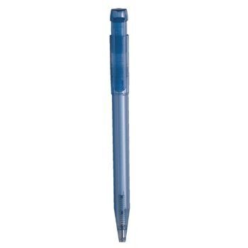 Picture of PIER CLEAR TRANSPARENT RETRACTABLE PLASTIC BALL PEN in Dark Blue