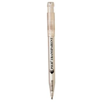 Picture of PIER CLEAR TRANSPARENT RETRACTABLE PLASTIC BALL PEN in Clear White
