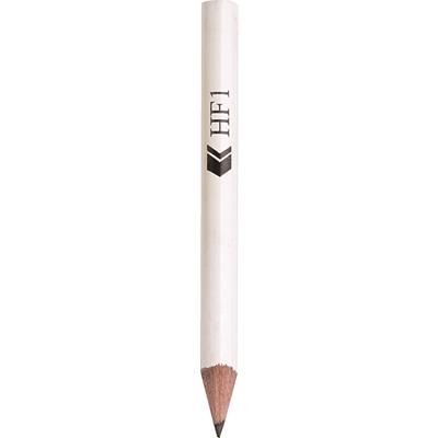 Picture of HF1 HALF SIZE WOOD CUT END PENCIL in White