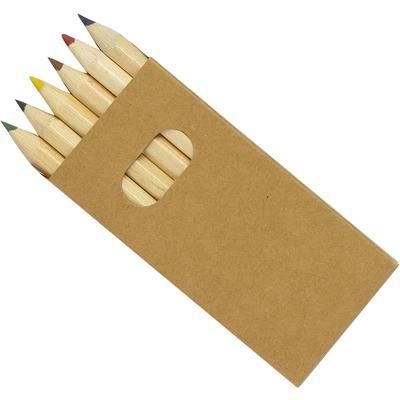 Picture of COLOURWORLD HALF PENCIL SET NATURAL BROWN BOX 6 ™.