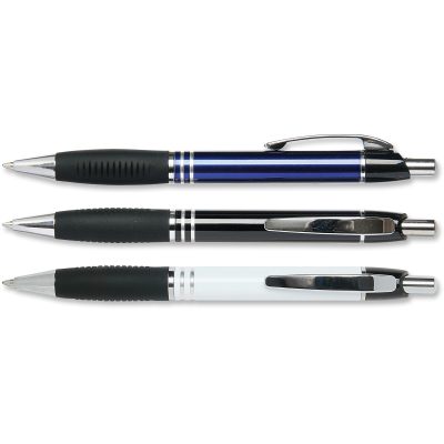 Picture of MAESTRO PUSH BUTTON ACTION METAL BALL PEN with Rubber Grip
