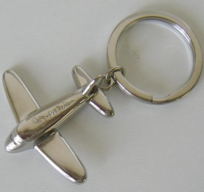 Picture of METAL AEROPLANE SHAPE KEYRING in Silver.