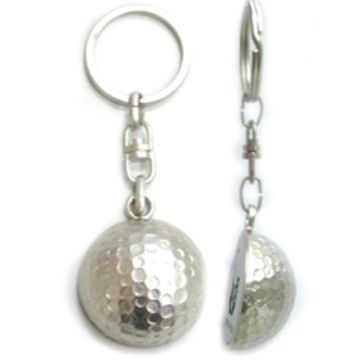 Picture of METAL GOLF BALL KEYRING in Silver