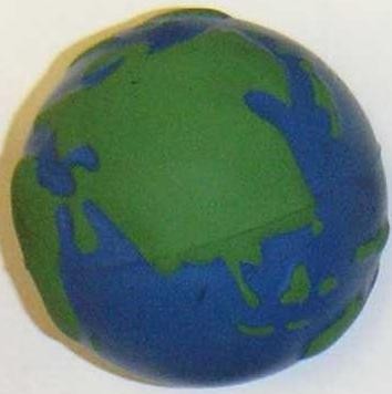 Picture of WORLD GLOBE STRESS BALL in Blue & Green.