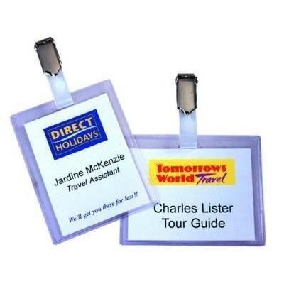 Picture of HANGING CLIP CONFERENCE BADGE in Clear Transparent.