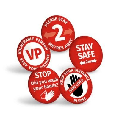 Picture of STAY SAFE RED BUTTON BADGE