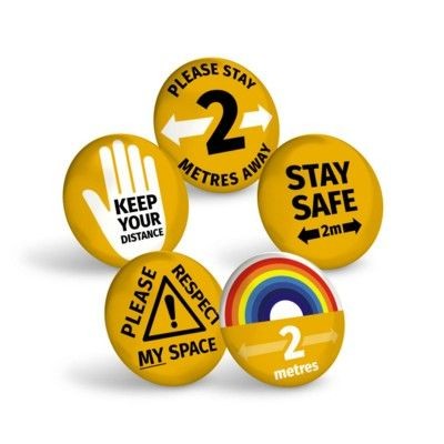 Picture of STAY SAFE AMBER BUTTON BADGE