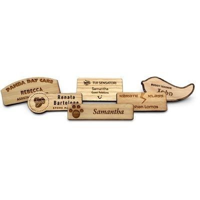 Picture of WOOD NAME BADGE.