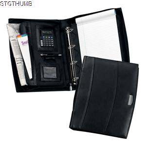 Picture of SOLUTIONS CALCULATOR A4 ZIPPED LEATHER RING BINDER