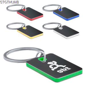 Picture of METAL RECTANGULAR KEYRING.