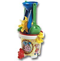 Picture of CHILDRENS BEACH BUCKET, SPADE & SAND MOULD SET.