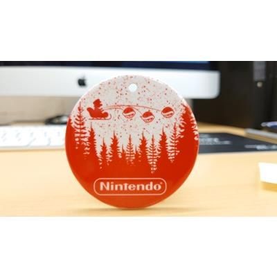 Picture of FLAT CIRCLE CHRISTMAS TREE DYE-SUB BAUBLE in White