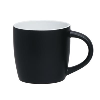 Picture of SOHO BLACK MATT GLAZED CERAMIC POTTERY MUG with White Inner Inside