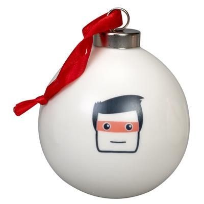 Picture of CHRISTMAS TREE BAUBLE in White.