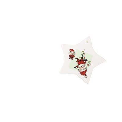 Picture of FLAT STAR CHRISTMAS TREE DYE-SUB BAUBLE in White