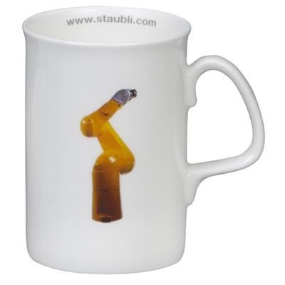 Picture of RUBY BONE CHINA MUG in White.