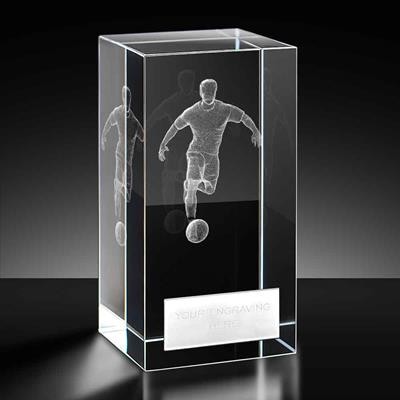 Picture of 3D LASER CRYSTAL MALE FOOTBALL AWARD