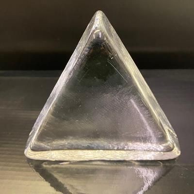 Picture of HANDMADE RECYCLED GLASS TRIANGULAR AWARD.