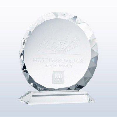 Picture of GEM CUT CRYSTAL CIRCLE GLASS AWARD WITH BASE