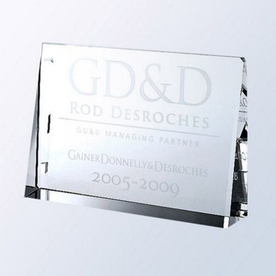 Picture of HORIZONTAL RECTANGLE GLASS PLAQUE AWARD.