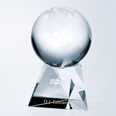 Picture of WORLD GLOBE GLASS AWARD WITH TAPERED COLUMN BASE