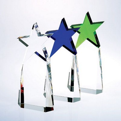 Picture of TRIUMPHANT STAR GLASS AWARD IN BLUE