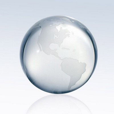 Picture of CLEAR OCEAN WORLD GLOBE GLASS AWARD.