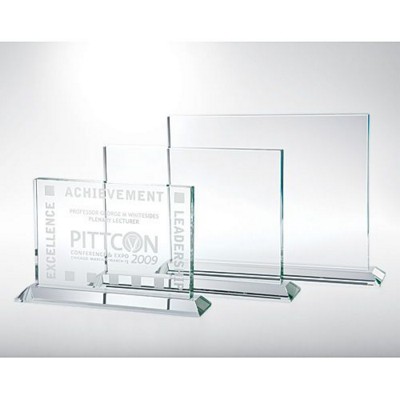 Picture of STARFIRE HORIZONTAL RECTANGULAR GLASS AWARD with Base.