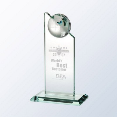 Picture of JADE GREEN GLASS WORLD GLOBE PINNACLE AWARD