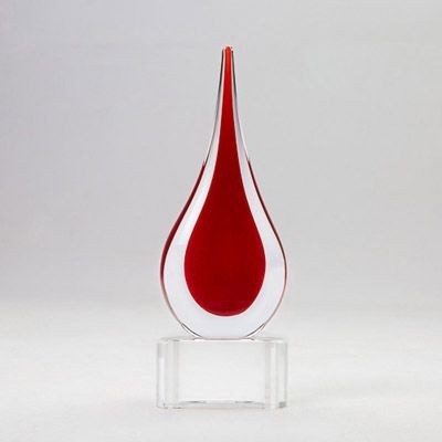 Picture of RED TEARDROP ON BASE AWARD.