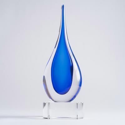 Picture of BLUE TEARDROP ON BASE AWARD.