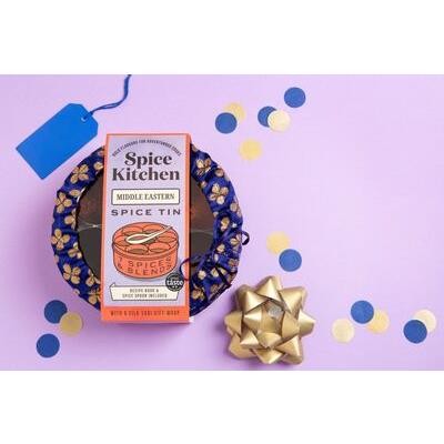 Picture of MIDDLE EASTERN SPICE TIN with Silk Sari Wrap.