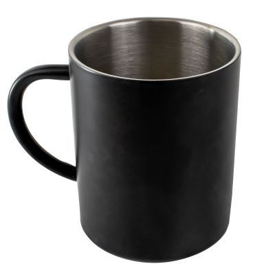 Picture of THERMAL INSULATED STAINLESS STEEL METAL MUG in Black.