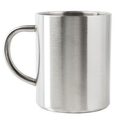 Picture of THERMAL INSULATED STAINLESS STEEL METAL MUG in Silver.