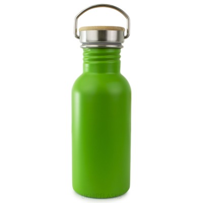 Picture of BAMBOO LID THERMAL INSULATED BOTTLE 500ML in Green
