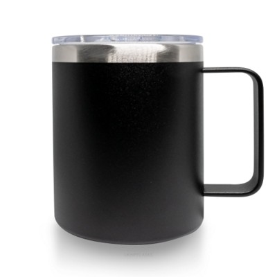 Picture of BLACK THERMAL INSULATED 350ML STEEL TUMBLER with Secure Rotating Lid