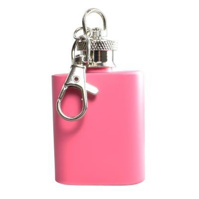 Picture of 1OZ KEYRING HIP FLASK in Pink.
