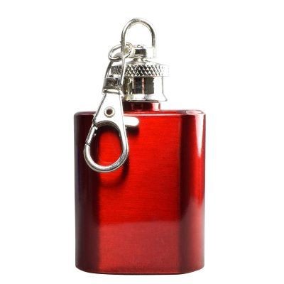 Picture of 1OZ KEYRING HIP FLASK in Red.