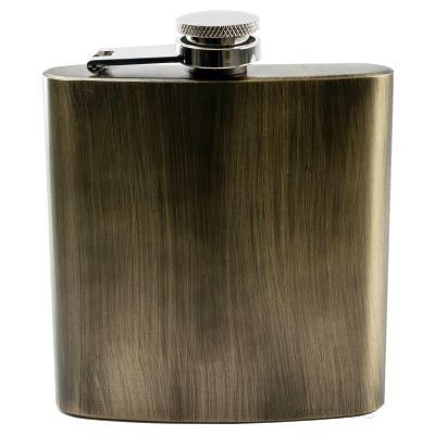 Picture of 6OZ BRUSHED BROWN HIP FLASK.