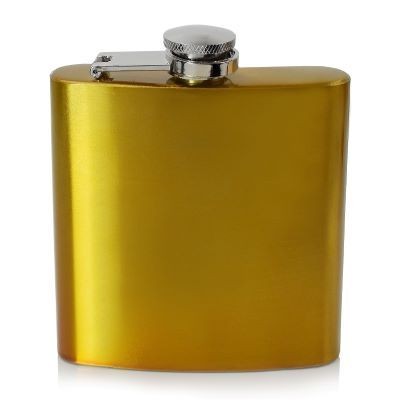 Picture of 6OZ METALLIC HIP FLASK in Gold.