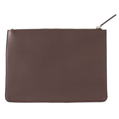 Picture of ZIP PU LEATHER LARGE PURSE in Dark Brown