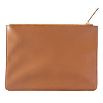Picture of ZIP PU LEATHER LARGE PURSE in Tan