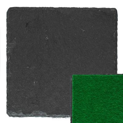 Picture of SQUARE SLATE COASTER - with Green Felt Back