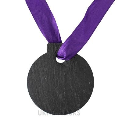 Picture of SLATE MEDAL with Purple Ribbon