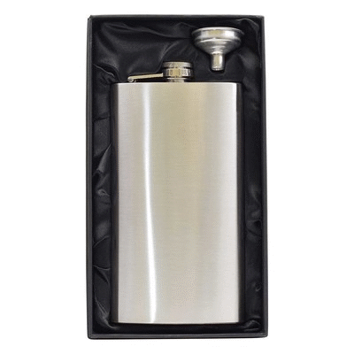 Picture of 12OZ HIP FLASK in Silver with Stock Box