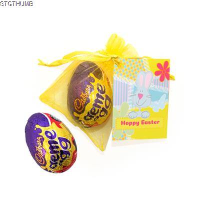 Picture of EASTER ORGANZA BAG - CREME EGG.