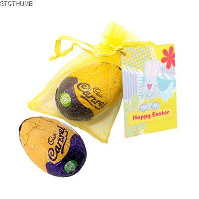 Picture of EASTER ORGANZA BAG - CARAMEL EGG