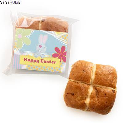 Picture of EASTER HOT CROSS BUN with Branded Card Wrap.