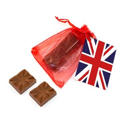 Picture of CORONATION ORGANZA BAG - CHOCOLATE UNION JACK.