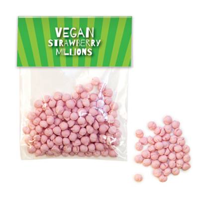 Picture of VEGAN STRAWBERRY MILLIONS SWEETS BAG with Header Card.